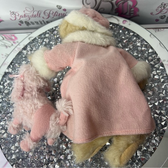 Dan Dee Plush Louis DeMas Pink Stuffed Teddy Bear Holiday with dog 🐩 poodle - Picture 5 of 5